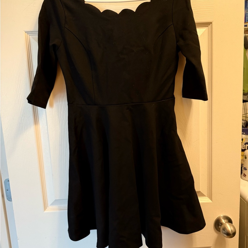 Lulu's Black Scalloped Dress